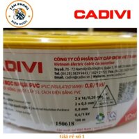 Dây điện đôi cadivi 2x0.5 mm (2x16)- cuộn 100 mét , dây điện đôi mềm 1 lớp vỏ