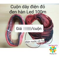 Dây điện đôi đỏ đen hàn LED thanh, cho loa, đồ chơi điện tử, dây nguồn camera cuộn 100m 100% dây đồng (10 sợi đồng)