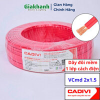 Dây Điện Đôi Mềm, 1 Lớp Cách Điện Cadivi VCmd 2×1.5 – 0,6/1kV