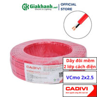 Dây Điện Đôi Mềm Oval Dẹp, 2 Lớp Cách Điện Cadivi VCmo 2x2.5 mm2
