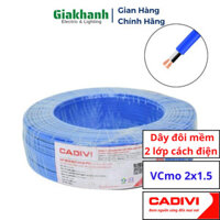 Dây Điện Đôi Mềm Oval Dẹp, 2 Lớp Cách Điện Cadivi VCmo 2x1.5 mm2