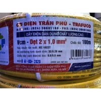 Dây Điện Đôi Trần Phú 2x1.0, 2x1.5, 2x2.5 Giá Bán Theo Mét cắt theo yêu cầu - 2x1 TP