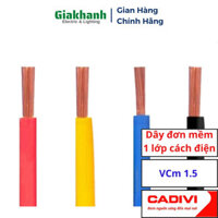 Dây Điện Đơn Mềm 1 Lõi, 1 Lớp Cách Điện Cadivi VCm 1.5mm2 450/750V