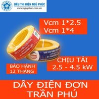 DÂY ĐIỆN ĐƠN MỀM TRẦN PHÚ - VCM 1x2.5MM - 1x4MM ---SHOP BÁN LẺ 50M