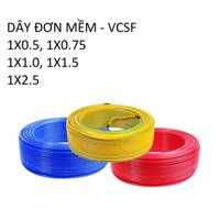 DÂY ĐIỆN ĐƠN MỀM - VCSF 1X0.5, 1X0.75, 1X1.0, 1X1.5, 1X2.5 day dien dan dung, dây điện dân dụng cadisun