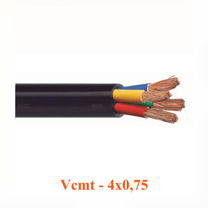Dây điện mềm bọc nhựa PVC 4 lõi 300/500V CADIVI CV VCmt-4×0.75
