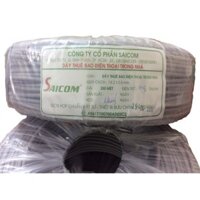 Dây điện thoại 1 đôi trong nhà Saicom 1x2x0.5mm (cuộn 200m), gồm VAT