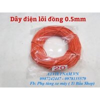 Dây điện xe máy màu Cam, lõi đồng 0.5mm ( cuộn nửa kg)