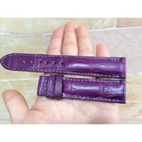 Dây Đồng Hồ 2 Mặt Da Cá Sấu Màu Tím size 20