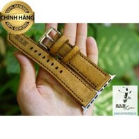 DÂY ĐỒNG HỒ APPLE DA BÒ LỘN NÂU VỪA - DA BÒ THẬT -  RAM CLASSIC 1960 - RAM LEATHER -ĐỦ SIZE .