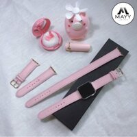 Dây Đồng Hồ Apple Watch Da Bê Swift Màu Hồng Phấn