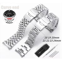 Dây Đồng Hồ Bằng Thép Không Gỉ Đầu Cong Cho Seiko 316L SKX009 Series 18 19 20 21 22 23 24mm