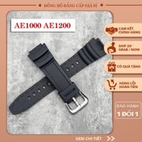Dây đồng hồ cao su cho Casio AE1000 W-735H SGW300H size 18mm màu đen