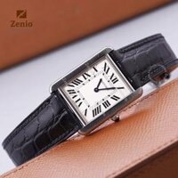 Dây đồng hồ Cartier Tank – Da Cá Sấu Màu Đen