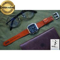 DÂY ĐỒNG HỒ CASIO AE1200 , SEIKO 5, ORIENT SK DA BÒ Ý NÂU ĐỎ SIMPLE VACHETTA - R A M .