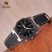 Dây đồng hồ Casio Edifice – Dây Da Togo Đen Chỉ Trắng