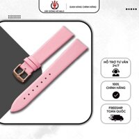 Dây Đồng Hồ Da Bê Mềm Màu Hồng Phấn, Không Độn, Chống Thấm Nước, Nhiều Size Từ 8mm-24mm