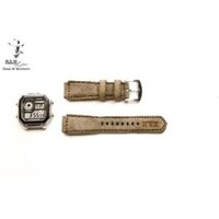 Dây đồng hồ da bò 18mm handmade bền chắc cao cấp RAM Leather - tặng khóa chốt và cây thay dây - 1969 da bò lộn cát