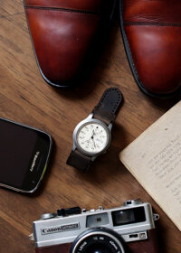 Dây đồng hồ da bò cho Seiko 5 quân đội bản 37mm - RAM 1950 SÁP NGỰA NÂU ĐẤT