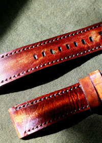 Dây đồng hồ da bò cho Seiko 5 quân đội bản 37mm - RAM 1970 NÂU SÁNG