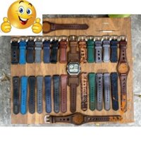 Dây đồng hồ da bò nâu mận cho Casio AE1200 WHD và Seiko 5 37mm (Tặng Khóa + Cây thay dây + 2 chốt) - RAM CLASSIC 1951 .