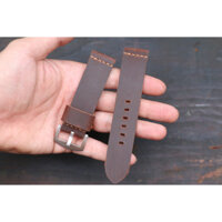 Dây đồng hồ da bò sáp ngựa điên Handmade kèm khóa - 22mm