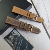 Dây đồng hồ da bò sáp handmade