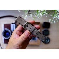 DÂY ĐỒNG HỒ DA BÒ THẬT CASIO AE1200/SEIKO5 1939 XÁM QUÂN ĐỘI ĐỨC - RAM LEATHER