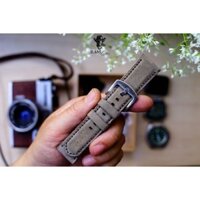 DÂY ĐỒNG HỒ DA BÒ THẬT CASIO AE1200/SEIKO5 1939 XÁM QUÂN ĐỘI ĐỨC - RAM LEATHER