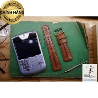 DÂY ĐỒNG HỒ DA BÒ THẬT NÂU ĐỎ - RAM BLACKBERRY - ĐỦ SIZE .