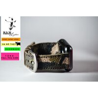 Dây đồng hồ da bò thật rằn ri quân đội handmade - RAM classic 1930 - tặng đầy đủ khóa  chốt  cây thay dây - SEIKO 5 37MM