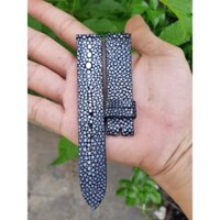 Dây đồng hồ da cá đuối  đính NGỌC ( Mắt Rồng) 100% thật TẶNG CHỐT KHÓA