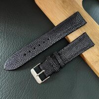 Dây Đồng Hồ Da Cá Đuối Omega Màu Đen MS32 – Chất Liệu Da Cá Đuối Cao Cấp Tương Thích Tất Cả Các Phiên Bản Đồng Hồ Omega