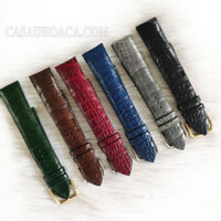 Dây đồng hồ da cá sấu 2 da đầu 20mm, khoá 18mm - 2076