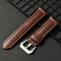 Dây Đồng Hồ Da Chính Hãng Cho Panerai Da Bò Chất Lượng Cao Dây Ngựa Điên Dây Đeo Nam Vòng Tay Mịn Dây Đeo Đồng Hồ 20mm 22mm 24mm 26mm