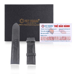 Dây đồng hồ da đà điểu màu đen Huy Hoàng