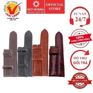 Dây đồng hồ da đà điểu màu đen Huy Hoàng