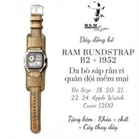 Dây Đồng Hồ Da Thật RAM Leather Cho Casio AE 1200 WHD và đồng hồ dây 18mm Da Bò Đen  Bền Đẹp