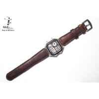 Dây Đồng Hồ Da Thật RAM Leather 1981 Da Bò Thật Cho Casio AE 1200 WHD và đồng hồ dây 18mm Siêu bền