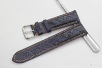 Dây đồng hồ da thay thế  đà điểu thật Songhan Leather hoàn thiện thủ công màu xanh khóa kim cài, BH 6 tháng WSOT-01 - Xanh Khóa Bạc - 22mm