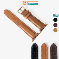 Dây đồng hồ dành cho AW Da bò thật khâu tay thủ công cao cấp  D106 - Nâu bò - AW 42mm ĐEN