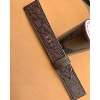 Dây đồng hồ handmade da epsom nâu sẫm đục lỗ ovel