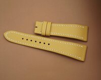 Dây đồng hồ Handmade da Epsom Hermes màu vàng Yellow ESM1K1YL002