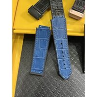Dây đồng hồ HBT case 42mm lót da vân xanh dương