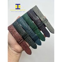 Dây đồng hồ Hoàng Hà da cá đuối thật thủ công size 14 16 18 20 22 24mm