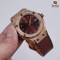 Dây Đồng Hồ Hublot Geneve – Dây Da Alran Màu Nâu Socola