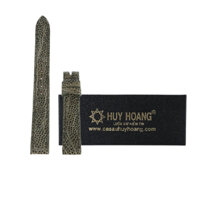 Dây đồng hồ Huy Hoàng da đà điểu size 12,14 màu xanh rêu HH8429