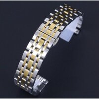 Dây đông hồ inox đúc đặc không rỉ Cao Cấp  tặng kèm dụng cụ thay dây - Vàng pha trắng,22