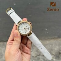 Dây đồng hồ Michael Kors Parker Chronograph màu trắng da bê Pháp