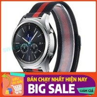 Dây đồng hồ Milanese mesh đen đỏ, rằn ri có chốt thông minh, SWASTORE